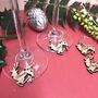 Personalised Five Christmas Reindeer Wine Glass Charms, thumbnail 1 of 6