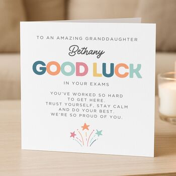 Good Luck In Your Exams Card For Granddaughter, 2 of 8
