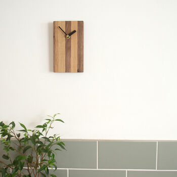 Striped Wood Clock For Wall Or Free Standing, 6 of 6