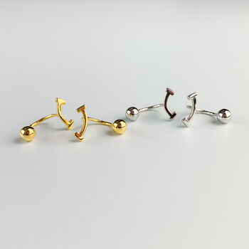 Sterling Silver Curve Ear Jacket Screw Back Earrings, 3 of 4