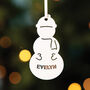 Personalised Snowman Christmas Tree Decoration, thumbnail 4 of 5