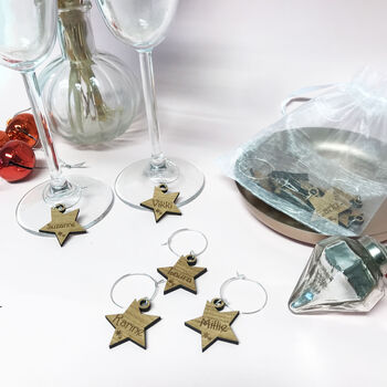 Personalised Christmas Star Wine Glass Charms, 11 of 12