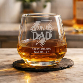 Whisky Gifts Personalised Super Dad Whisky Glass, 4 of 5