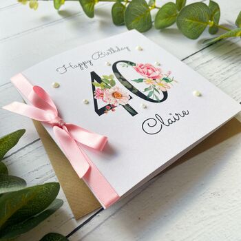Personalised 40th Birthday Card. Handmade, 2 of 5