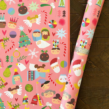Christmas Characters Wrapping Paper Two Sheets, 5 of 7