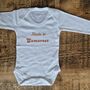 Custom New Baby Announcement Babygrow – Personalised Pregnancy Reveal, thumbnail 2 of 6