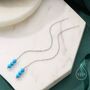 Sterling Silver Genuine Blue Turquoise Gemstone Ear Threaders, thumbnail 1 of 10