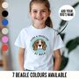 Beagle Portrait Children T Shirt, thumbnail 1 of 8