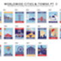 Personalised Nine Stamp Destination Print, thumbnail 10 of 12