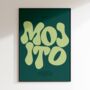 Mojito Print | Cocktail Poster | Wall Art | A5 A4 A3 | Bold | Typographic | Drink | Bar | Print | Groovy |, thumbnail 2 of 8
