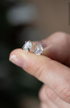 Rainbow Moonstone Teardrop Studs, 2 of 11