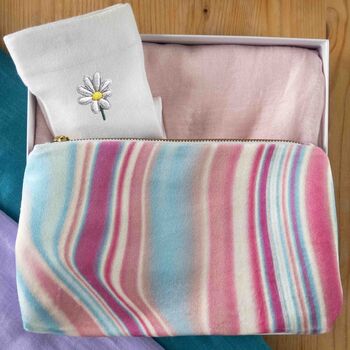 Birthday Flower Gift For Her – Socks, Scarf, Makeup Bag, 2 of 9