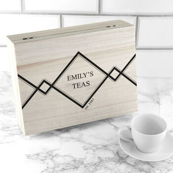 Personalised Gentlemen's Wooden Tea Box With Tea, 7 of 9