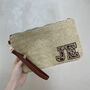 Personalised Leopard Print Straw Clutch Bag, thumbnail 2 of 5