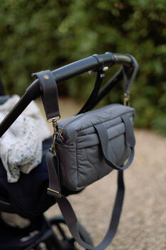 Quilted Changing Stroller Bag Slate/Wildflower, 5 of 11