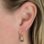 July Birthstone Earrings, Ruby, Gold Plated, thumbnail 2 of 4