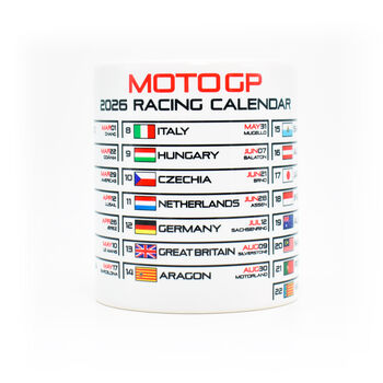 Moto 2026 Gp Season Racing Calendar Mug White Edition, 4 of 7