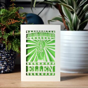 Fingers Crossed Personalised Papercut Card, 2 of 12