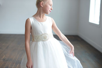 A Pure Silk Or Satin Flower Girl Dress, 2 of 4