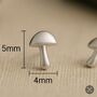 Sterling Silver Tiny Mushroom Stud Earrings, thumbnail 6 of 7