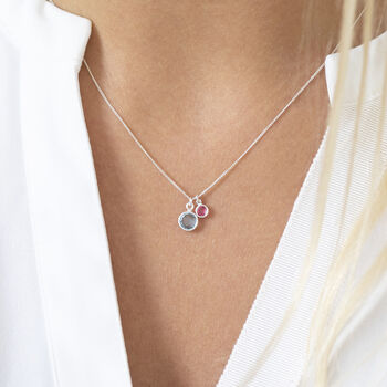 Mother And Child Birthstone Charm Necklace, 4 of 11