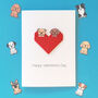Personalised Dog Valentine's Day Origami Heart Card, thumbnail 9 of 9