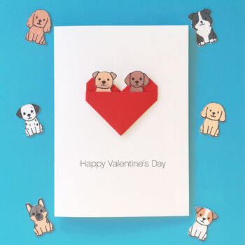 Personalised Dog Valentine's Day Origami Heart Card, 9 of 9