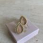 Peach Gold Pearl Stud Earrings, thumbnail 5 of 5