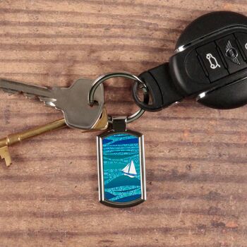 Caribbean Sailing Handprinted Keyring, 4 of 10