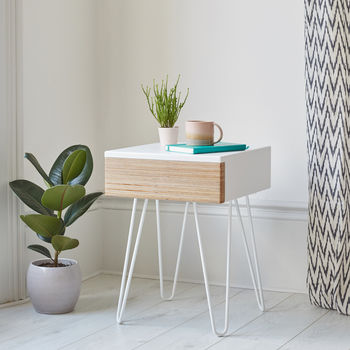 Roswell Bedside Table With Steel Hairpin Legs, 6 of 12
