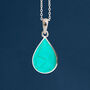 Sterling Silver Turquoise Teardrop Necklace, thumbnail 2 of 12