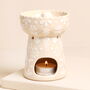 Pink Ceramic Floral Scalloped Edge Wax Burner, thumbnail 2 of 4