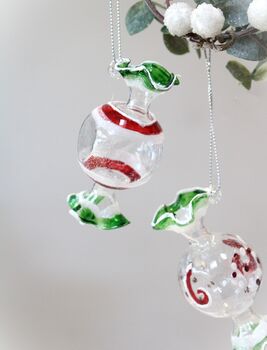 Set Of Four Glass Sweetie Hanging Decorations, 3 of 5