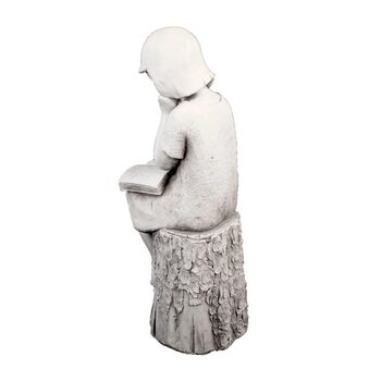 Julie Reading Girl 86cm White Stone Effect, 5 of 5