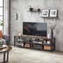 Tv Stand With Shelves And Steel Frame, thumbnail 4 of 10