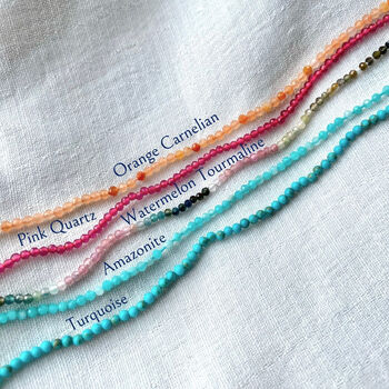 Personalised Beaded Necklace Sterling Silver, 3 of 4