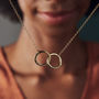 Personalised 9ct Gold Medium Double Hoop Names Necklace, thumbnail 4 of 8