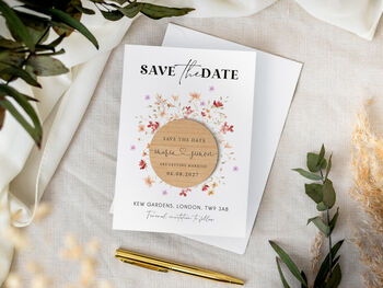 Wedding Save The Date Magnet Wildflower Cards, 7 of 9