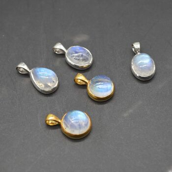 Moonstone Pendant: Sterling Silver, June Birthstone, 4 of 5