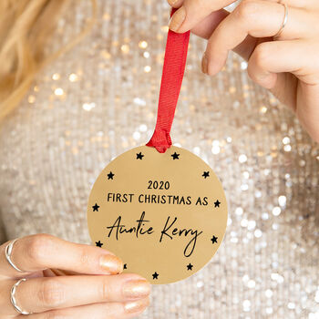 Personalised 'First Christmas As' Christmas Decoration, 4 of 12