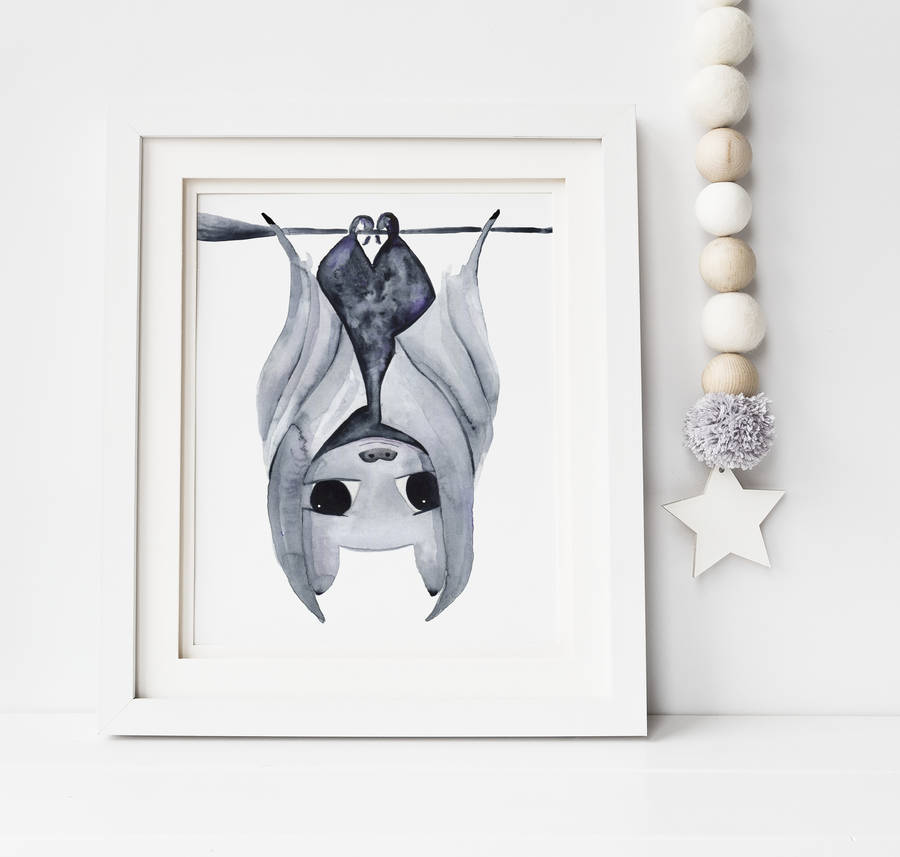 bat print nursery decor by the paper hare