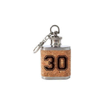 '30' Mini Cork Hip Flask Keyring | Special Birthday | 30th Birthday, 2 of 2