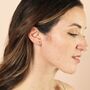 Cubic Zirconia Starfish Stud Earrings With Pearl Backs, thumbnail 4 of 6