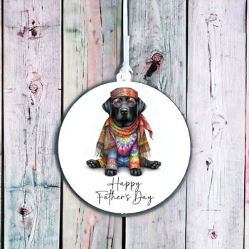 Personalised Black Labrador Hippie Decoration B, 2 of 2