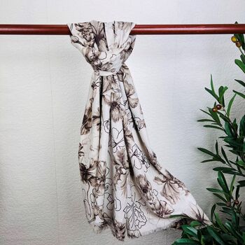 Flower Petal Sketch Scarf, 3 of 6
