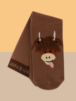 Neutral Highland Cow Adult Socks, 3 of 3