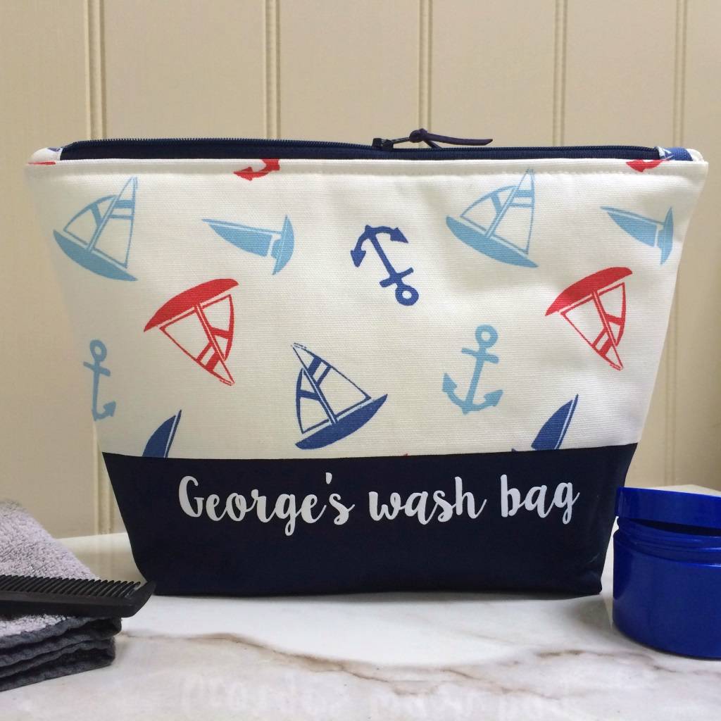 Personalised Nautical Wash Bag By Jackie Martin Designs