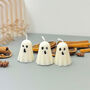 Set Of Three White Ghost Candles And Halloween Gifts, thumbnail 4 of 7