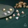 Art Deco Inspired Small Sun Ray Stud Earrings In Sterling Silver, thumbnail 2 of 12