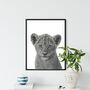 Lion Cub A4 Wildlife Print, thumbnail 1 of 4